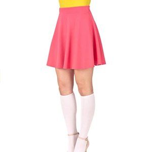 Pink High Waist Skater Skirt